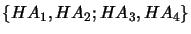 $\{H A_{1}, H A_{2}; H A_{3}, H A_{4}\}$