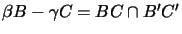 $\beta B-\gamma C=BC\cap B'C'$