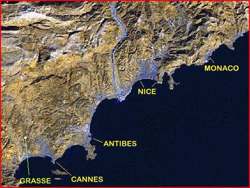 the
Cote d'Azur by satellite